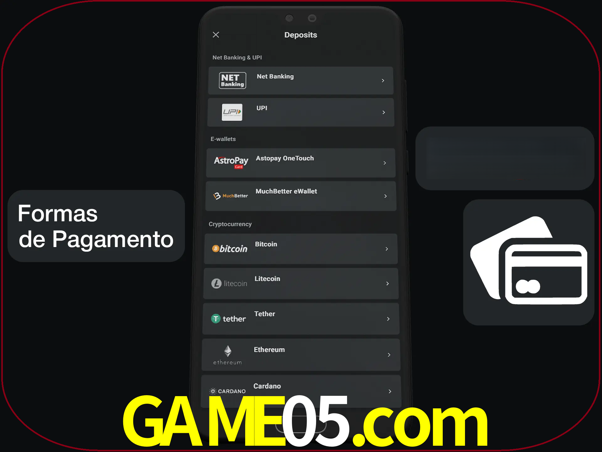 Escolha a forma de pagamento de sua preferência.
