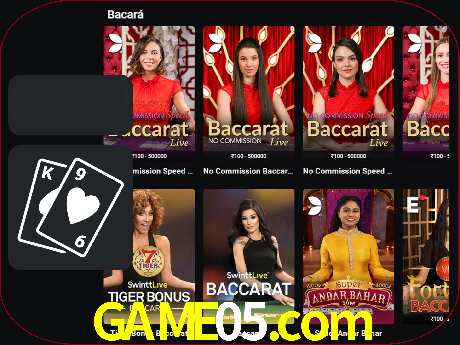 Ganhe muito dinheiro jogando jogos de bacará.