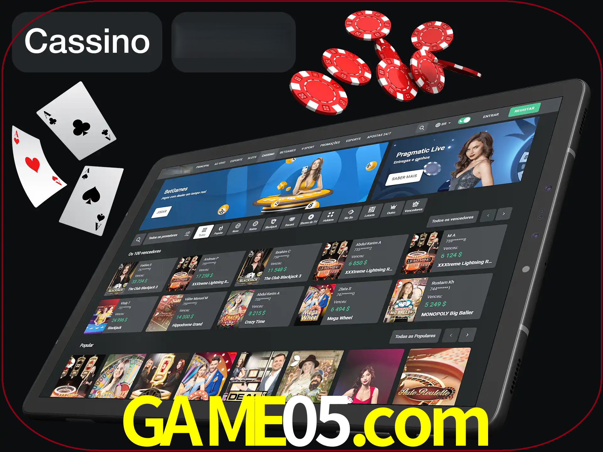 Jogue vários jogos de cassino em nosso cassino.