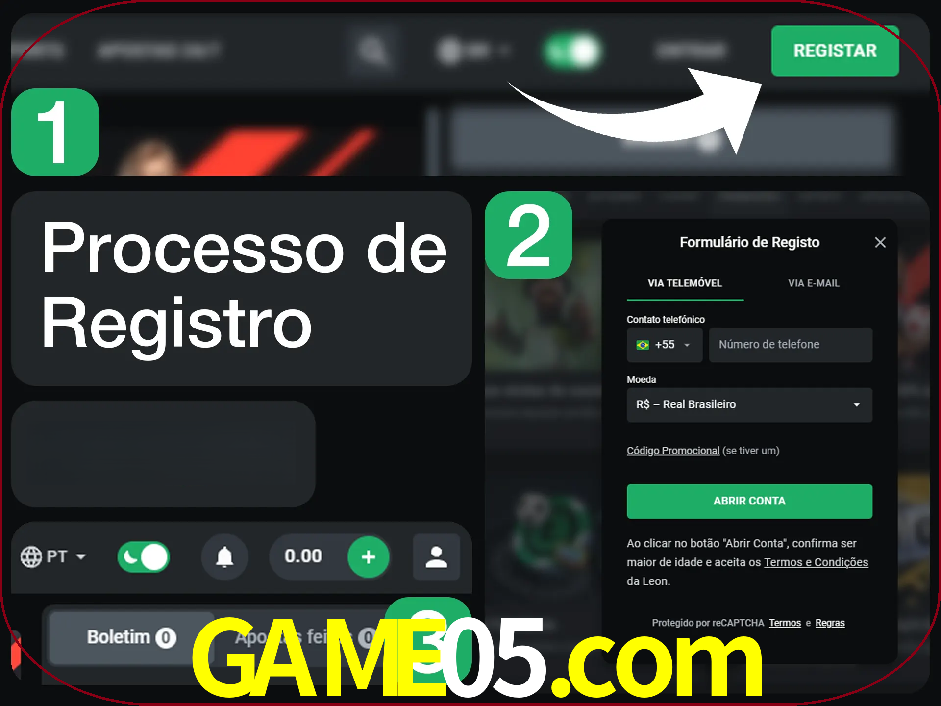 O processo de registro na LeonBet é simples.